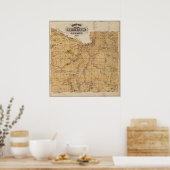 Map of Blue Earth Landkreis, Minnesota Poster (Küche)