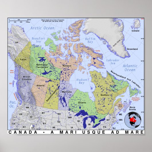 Map of Canada Poster (Vorne)
