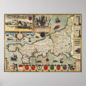 Map of Cornwall Poster (Vorne)