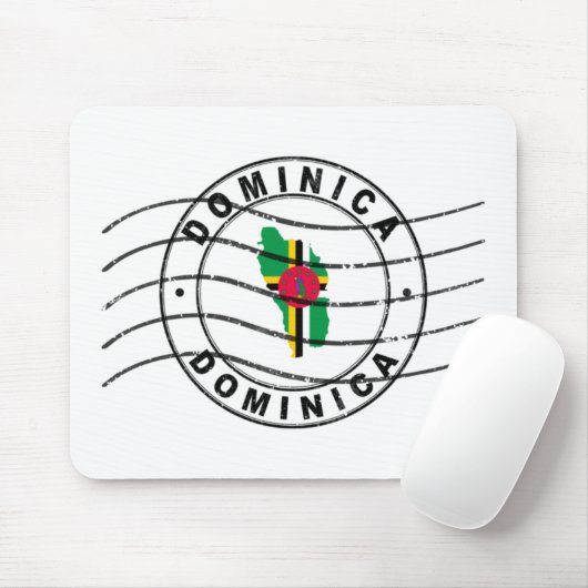 Map of Dominica, Postal Passport Stamp Mousepad (Mit Mouse)