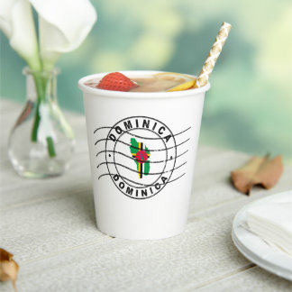 Map of Dominica, Postal Passport Stamp Pappbecher