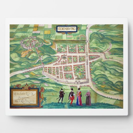 Map of Edinburgh, from 'Civitates Orbis Terrarum' Fotoplatte (Vorderseite)