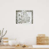 Map of England and Wales, 1644 Poster (Küche)