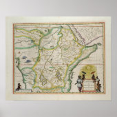 Map of Ethiopia showing five African states Poster (Vorne)