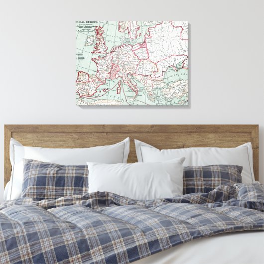 MAP OF EUROPE, 12th CENTURY Leinwanddruck (Insitu (Schlafzimmer))