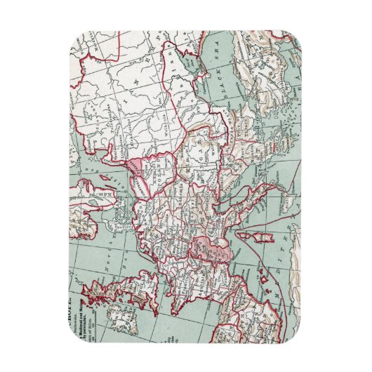 MAP OF EUROPE, 12th CENTURY Magnet (Vertikal)