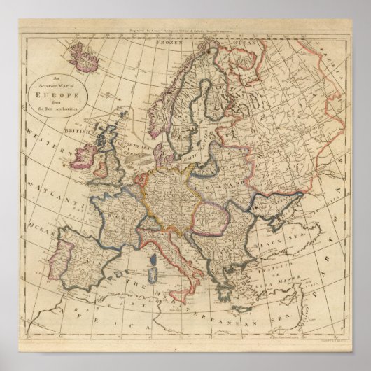 Map of Europe 2 Poster (Vorne)