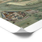 Map of Exeter, from 'Civitates Orbis Terrarum' by Poster (Ecke)