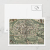 Map of Exeter, from 'Civitates Orbis Terrarum' by Postkarte (Vorne/Hinten)