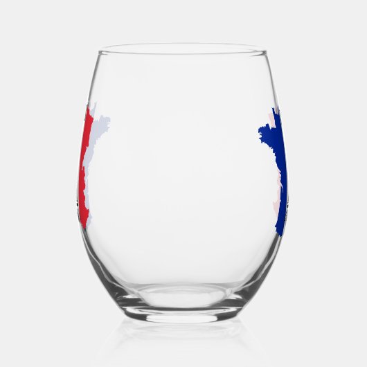 Map of France Eiffel Tower Design Weinglas Ohne Stiel (Rechts)
