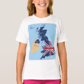 Map of Great Britain Girls T - Shirt (Vorderseite)