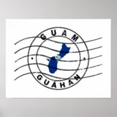 Map of Guam, Postal Passport Stamp Poster (Vorne)