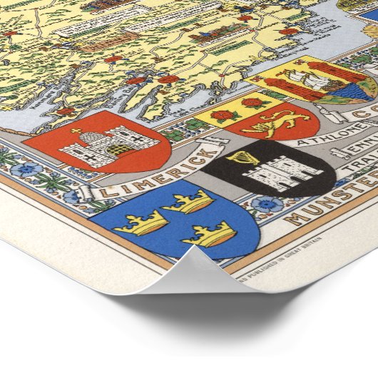 Map of Historical Ireland Poster (Ecke)