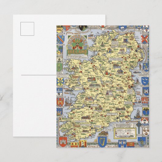 Map of Historical Ireland Postkarte (Vorne/Hinten)
