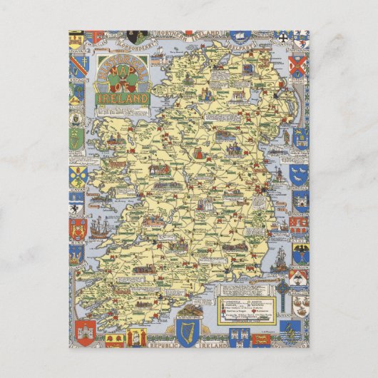 Map of Historical Ireland Postkarte (Vorderseite)