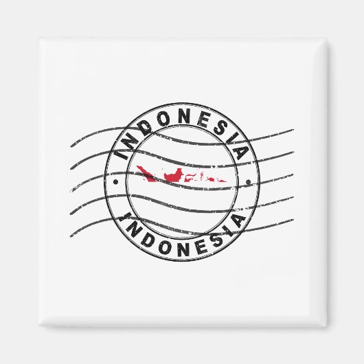 Map of Indonesia, Postal Passport stamp Magnet (Vorne)