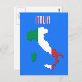Map of Italy postcard Postkarte (Vorne/Hinten)