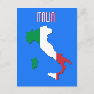 Map of Italy postcard Postkarte