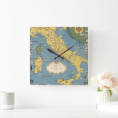 Map of Italy with Vatican City Quadratische Wanduhr (Zuhause)