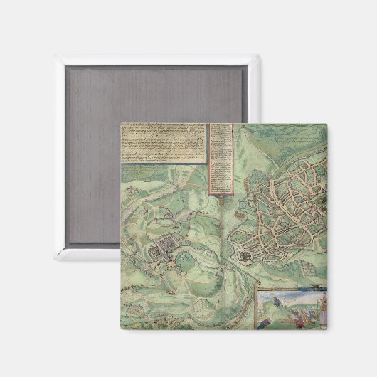 Map of Jerusalem, from 'Civitates Orbis Terrarum' Magnet (Vorderseite/Rückseite)