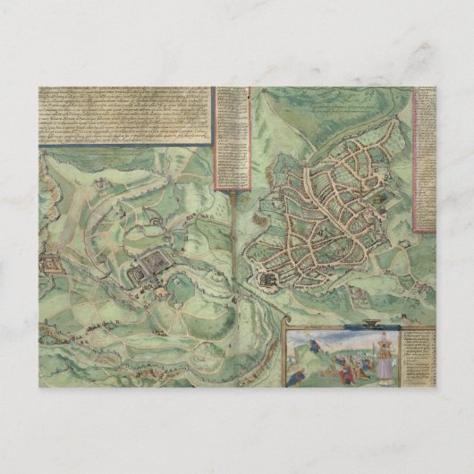 Map of Jerusalem, from 'Civitates Orbis Terrarum' Postkarte (Vorderseite)
