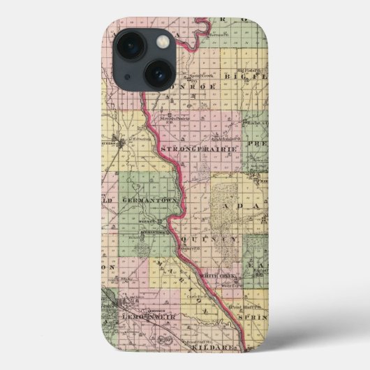 Map of Juneau and Adams counties Case-Mate iPhone Hülle (Rückseite)