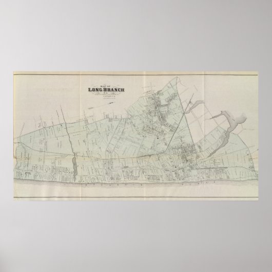 Map of Long Branch, NJ Poster (Vorne)
