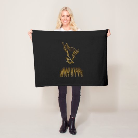 Map of Mayotte, Gold Map Fleecedecke (Beispiel)