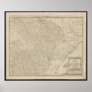 Map of Moldavia and Wallachia from 1785 Poster