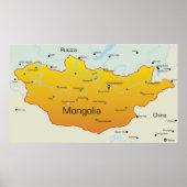 Map of Mongolia Poster (Vorne)
