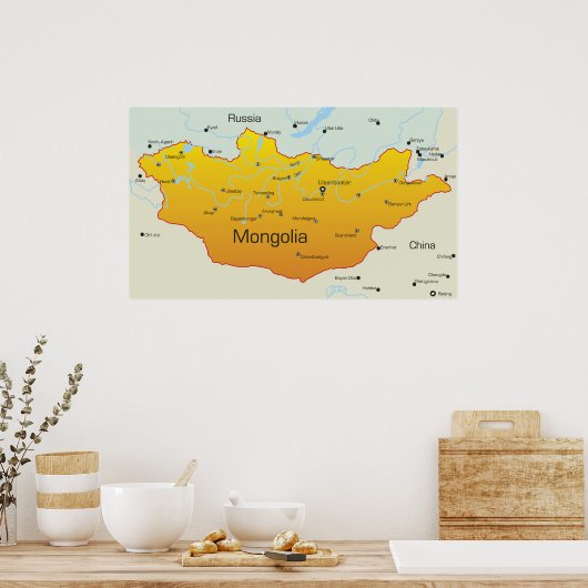 Map of Mongolia Poster (Küche)
