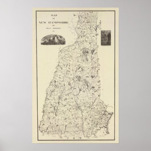 Map of New Hampshire 1816 Poster (Vorne)