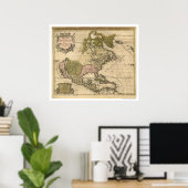 Map of North America by Alexis Hubert Jaillot 1694 Poster (Heimbüro)