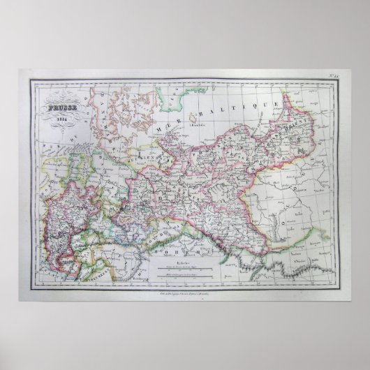 Map of Northern Germany or Prussia Poster (Vorne)