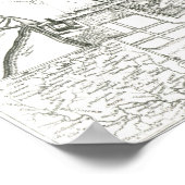 Map of Oxford, 1643 Poster (Ecke)