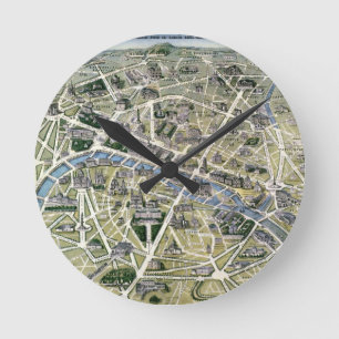 Map of Paris during the period of the Grands Runde Wanduhr