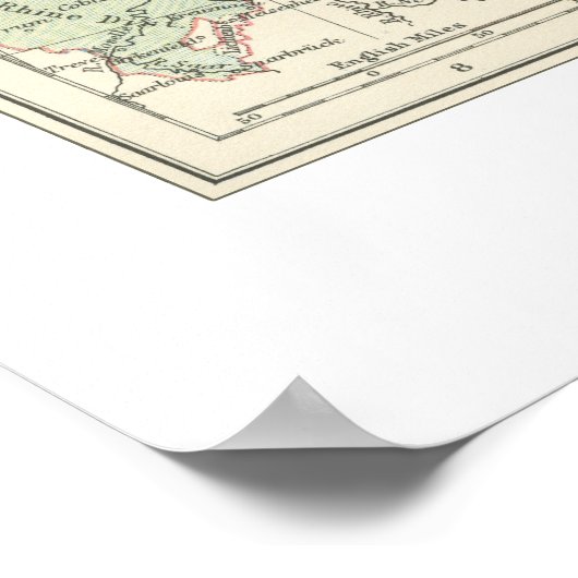 Map of Prussia in 1866 Print Poster (Ecke)