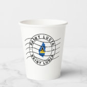 Map of Saint Lucia, Postal Passport Stamp Pappbecher (Vorderseite)