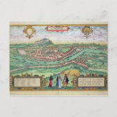 Map of Salzburg, from 'Civitates Orbis Terrarum' b Postkarte (Vorderseite)