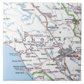 Map of Sonoma County CA -Blue Fliese (Vorderseite)