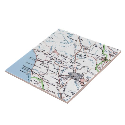 Map of Sonoma County CA -Blue Fliese (Seite)