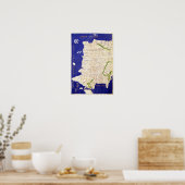 Map of Spain and Portugal, from 'Geographia' Poster (Küche)