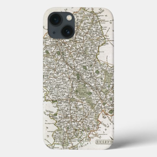 MAP OF STAFFORDSHIRE, 1793 Case-Mate iPhone HÜLLE (Rückseite)