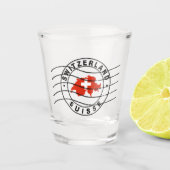 Map of Switzerland, Postal Passport stamp Schnapsglas (Vorderseite)