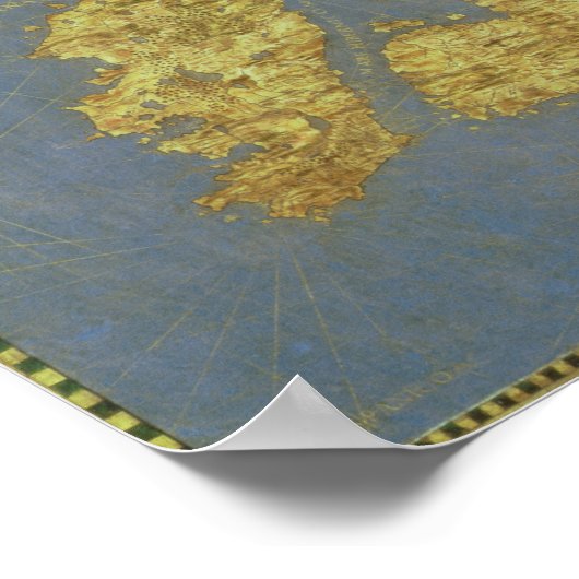 Map of the 16th Century British Isles Poster (Ecke)