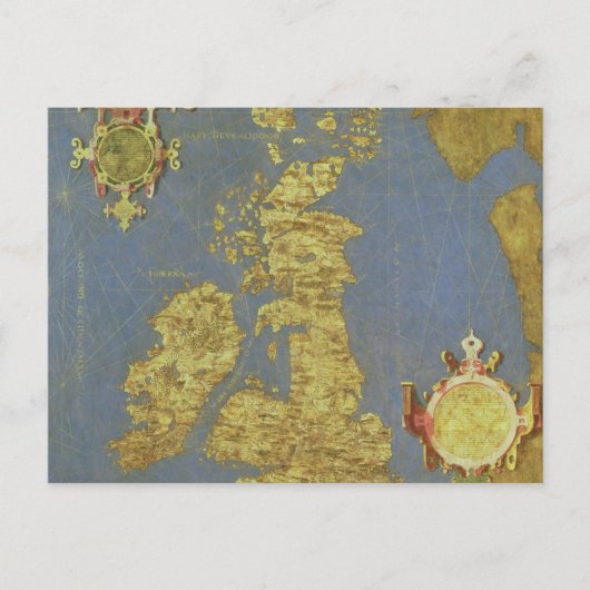Map of the 16th Century British Isles Postkarte (Vorderseite)