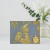 Map of the 16th Century British Isles Postkarte (Stehend Vorderseite)