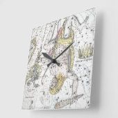 Map of The Constellations Plate VIII Quadratische Wanduhr (Winkel)