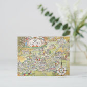 Map of the Loire Valley of France Postcard Postkarte (Stehend Vorderseite)