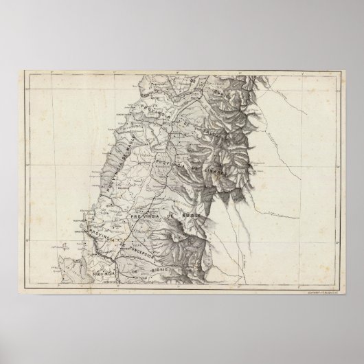 Map of the Republic of Chile 6 Poster (Vorne)